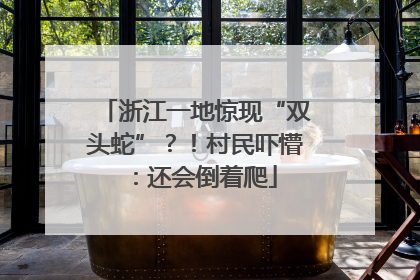 浙江一地惊现“双头蛇”？！村民吓懵：还会倒着爬