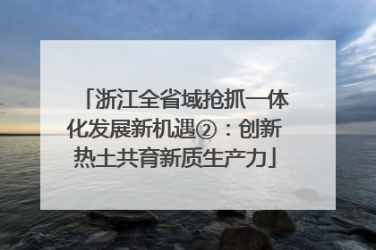 浙江全省域抢抓一体化发展新机遇②：创新热土共育新质生产力