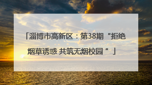 淄博市高新区：第38期“拒绝烟草诱惑 共筑无烟校园 ”