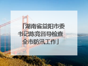 湖南省益阳市委书记陈竞督导检查全市防汛工作