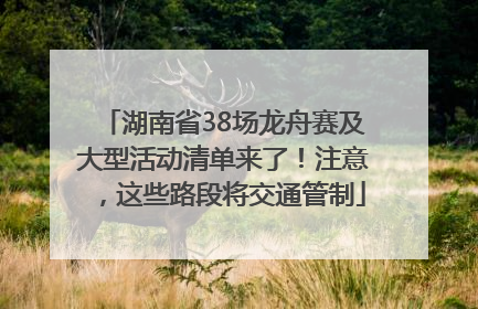 湖南省38场龙舟赛及大型活动清单来了！注意，这些路段将交通管制