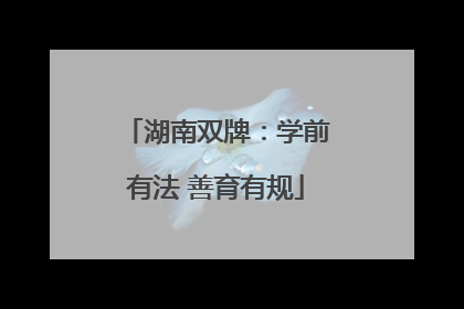 湖南双牌：学前有法 善育有规