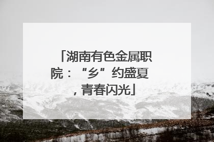 湖南有色金属职院：“乡”约盛夏，青春闪光