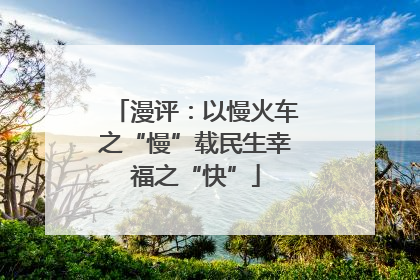 漫评：以慢火车之“慢”载民生幸福之“快”