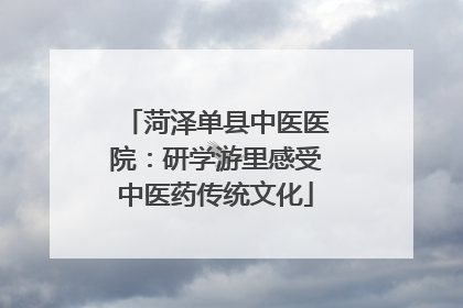 菏泽单县中医医院：研学游里感受中医药传统文化
