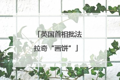 英国首相批法拉奇“画饼”