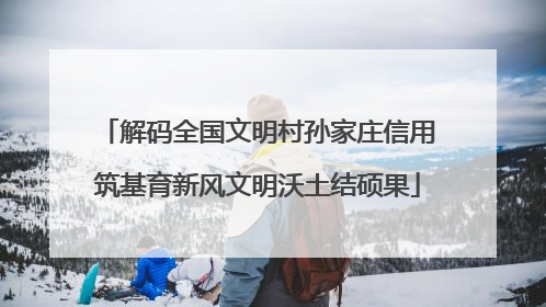 解码全国文明村孙家庄信用筑基育新风文明沃土结硕果