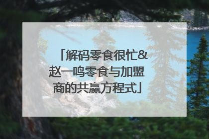 解码零食很忙&赵一鸣零食与加盟商的共赢方程式