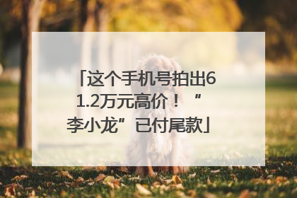 这个手机号拍出61.2万元高价！“李小龙”已付尾款