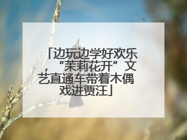 边玩边学好欢乐，“茉莉花开”文艺直通车带着木偶戏进贾汪