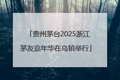 贵州茅台2025浙江茅友嘉年华在乌镇举行