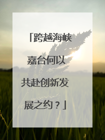 跨越海峡 嘉台何以共赴创新发展之约？