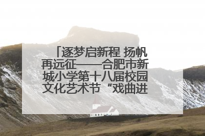 逐梦启新程 扬帆再远征——合肥市新城小学第十八届校园文化艺术节“戏曲进校园专场演出”