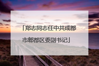 郑志同志任中共成都市郫都区委副书记