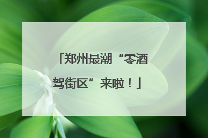 郑州最潮“零酒驾街区”来啦！