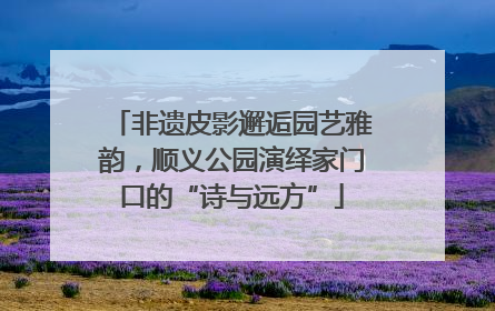 非遗皮影邂逅园艺雅韵，顺义公园演绎家门口的“诗与远方”