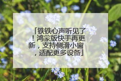 铁铁心声听见了！鸿蒙版快手再更新，支持侧滑小窗，适配更多设备