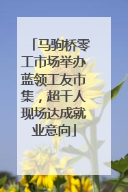 马驹桥零工市场举办蓝领工友市集，超千人现场达成就业意向