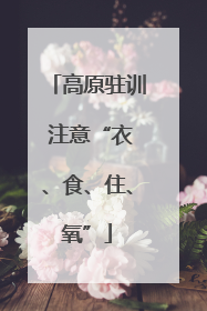 高原驻训 注意“衣、食、住、氧”