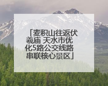 麦积山往返伏羲庙 天水市优化5路公交线路串联核心景区