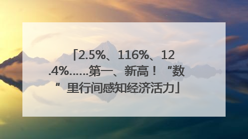 2.5%、116%、12.4%……第一、新高！“数”里行间感知经济活力