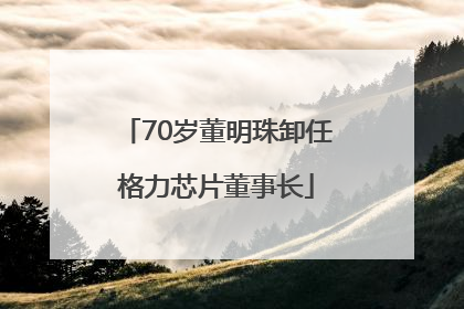 70岁董明珠卸任格力芯片董事长